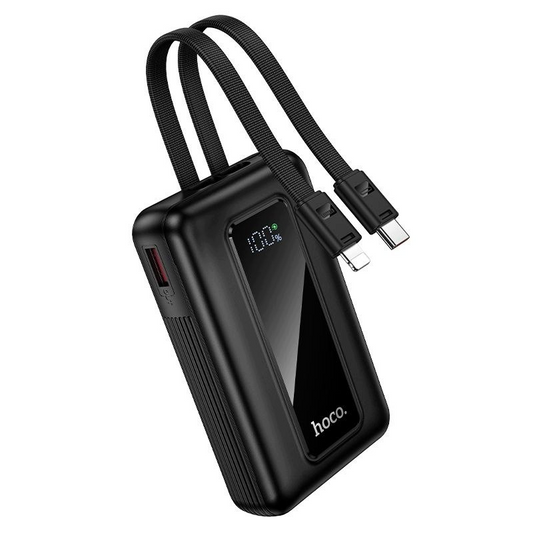 Eksterna baterija HOCO J162, 10000mAh, 22.5W, QC + PD, 1 x Lightning - 1 x USB-A - 2 x USB-C, Crna