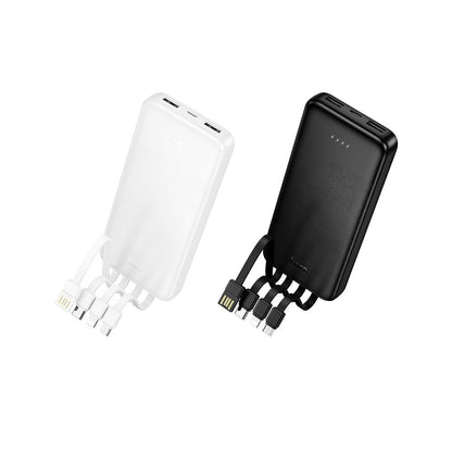 Eksterna baterija HOCO J163, 10000mAh, 10W, 1 x Lightning - 1 x microUSB - 2 x USB-A - 1 x USB-C, Crna