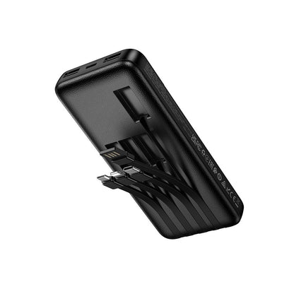 Eksterna baterija HOCO J163, 10000mAh, 10W, 1 x Lightning - 1 x microUSB - 2 x USB-A - 1 x USB-C, Crna