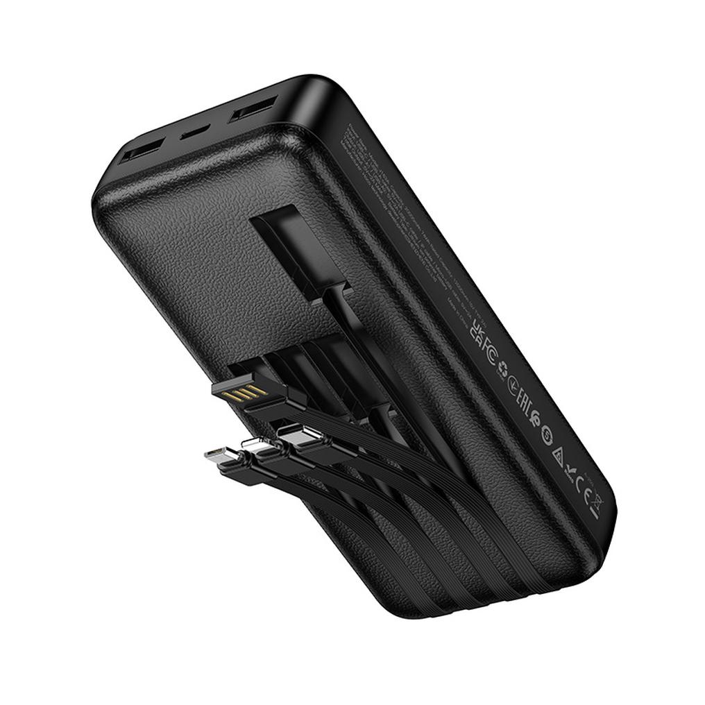 Eksterna baterija HOCO J163A, 20000 mAh, 10 W, 1 x Lightning - 1 x microUSB - 1 x USB-C - 2 x USB-A, crna