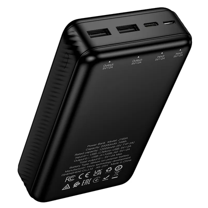 Eksterni punjač HOCO J165A, 20000mAh, 10W, 2 x USB-A, Crna