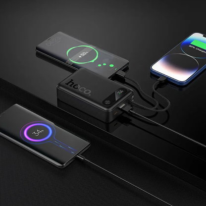 Eksterna baterija HOCO J171A, 20000mAh, 22.5W, QC + PD, 1 x Lightning - 1 x USB-A - 2 x USB-C, Crna