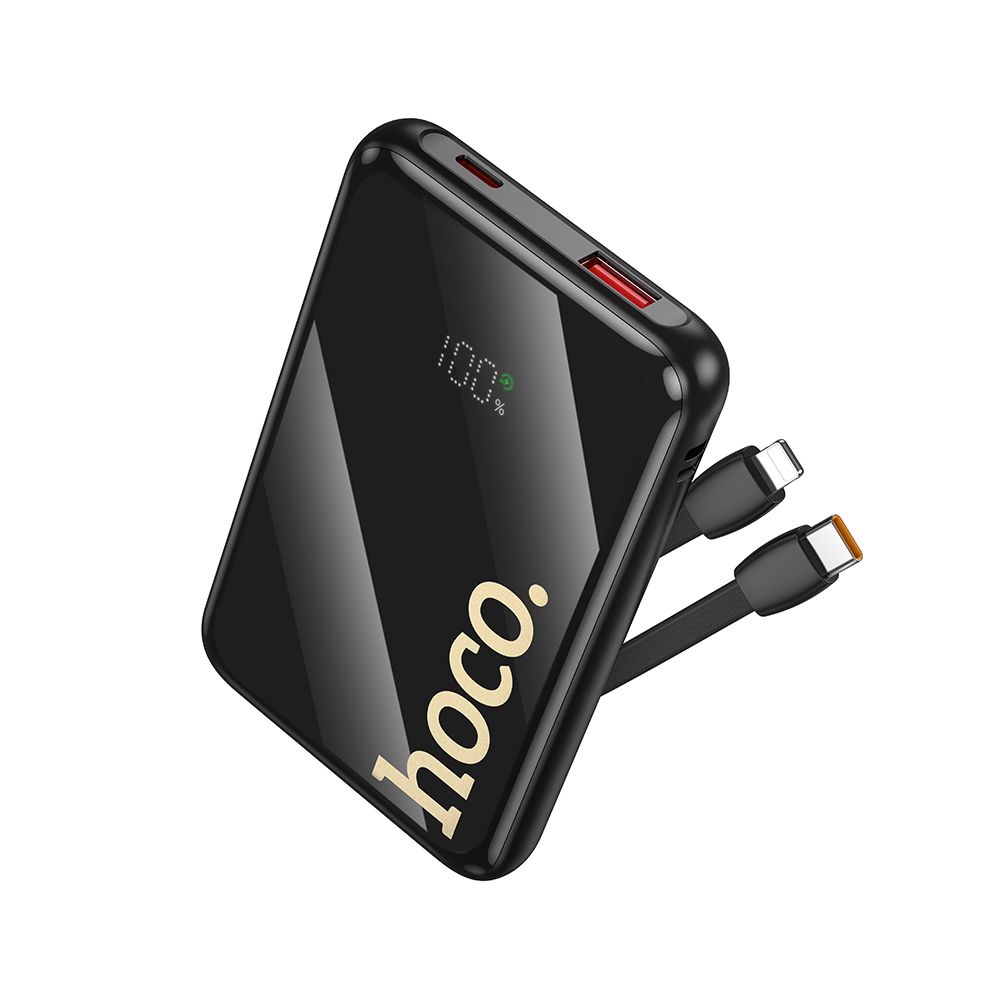 Eksterni punjač HOCO Q37, 10000mAh, 22.5W, QC + PD, 1 x Lightning - 1 x USB-A - 2 x USB-C, Crna