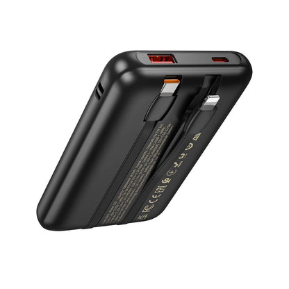 Eksterni punjač HOCO Q37, 10000mAh, 22.5W, QC + PD, 1 x Lightning - 1 x USB-A - 2 x USB-C, Crna