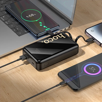 Eksterni punjač HOCO Q37A, 20000mAh, 22.5W, QC + PD, 1 x Lightning - 1 x USB-A - 2 x USB-C, Crna