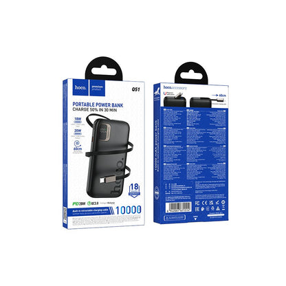 Eksterni punjač HOCO Q51, 10000mAh, 20W, PD, 2 x USB-C, Crna