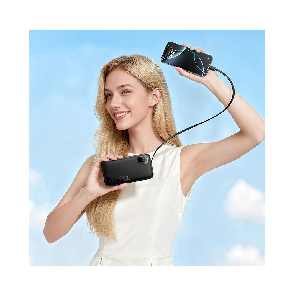 Eksterni punjač HOCO Q51, 10000mAh, 20W, PD, 2 x USB-C, Crna