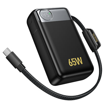 Eksterni punjač HOCO Q53, 12000mAh, 65W, QC + PD, 1 x USB-A - 2 x USB-C, Crna