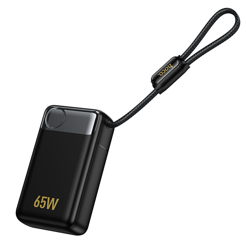 Eksterni punjač HOCO Q53, 12000mAh, 65W, QC + PD, 1 x USB-A - 2 x USB-C, Crna