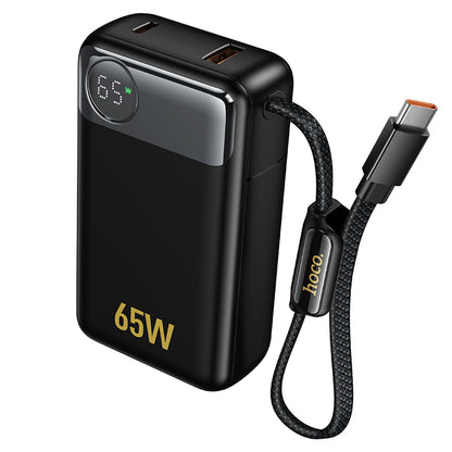 Eksterni punjač HOCO Q53, 12000mAh, 65W, QC + PD, 1 x USB-A - 2 x USB-C, Crna