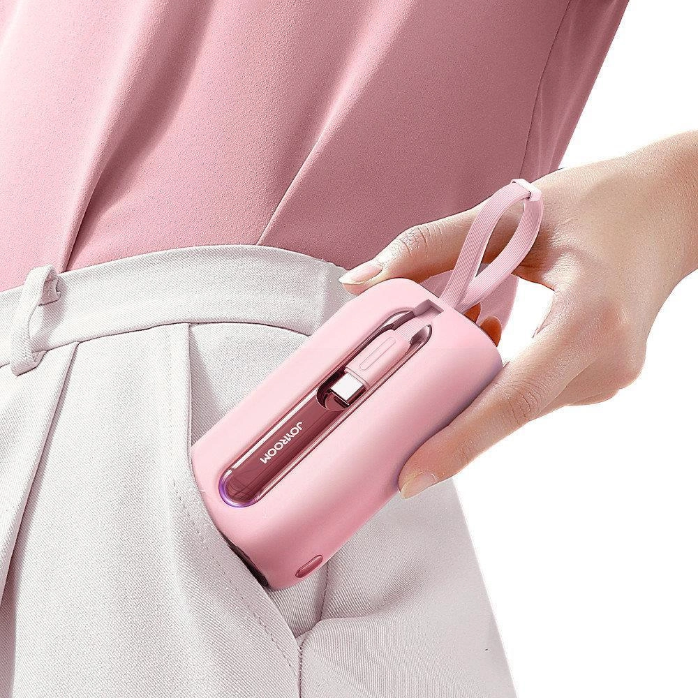 Spoljna baterija Joyroom Colorful Series JR-L012, 10000mAh, 22.5W, QC + PD, 1 x Lightning - 2 x USB-C, Roze