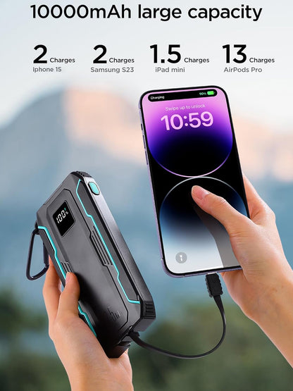 Spoljna baterija Joyroom JR-L017, 10000mAh, 22.5W, QC + PD, 1 x Lightning - 1 x USB-A - 2 x USB-C, Crna