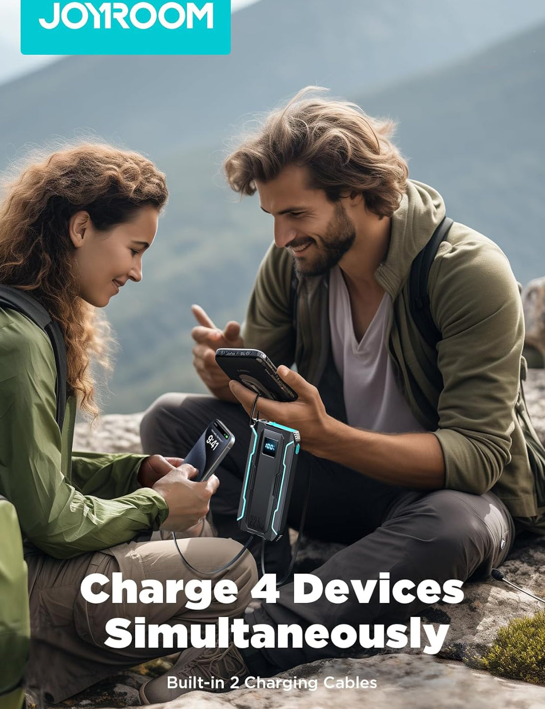 Spoljna baterija Joyroom JR-L017, 10000mAh, 22.5W, QC + PD, 1 x Lightning - 1 x USB-A - 2 x USB-C, Crna