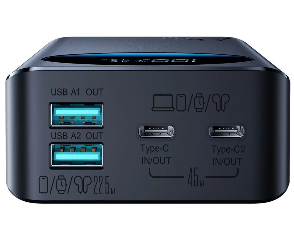 Eksterna baterija Joyroom JR-PBF02 Pro, 20000mAh, 45W, QC + PD, 2 x USB-A - 2 x USB-C, Crna