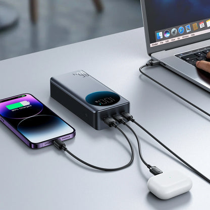 Eksterna baterija Joyroom JR-PBF05 Pro, 30000mAh, 65W, QC + PD, 1 x USB-A - 2 x USB-C, Crna