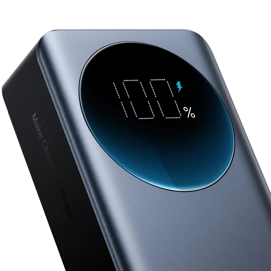 External Battery Joyroom JR-PBF05, 30000mAh, 65W, QC + PD, 1 x USB-A - 2 x USB-C, Black 