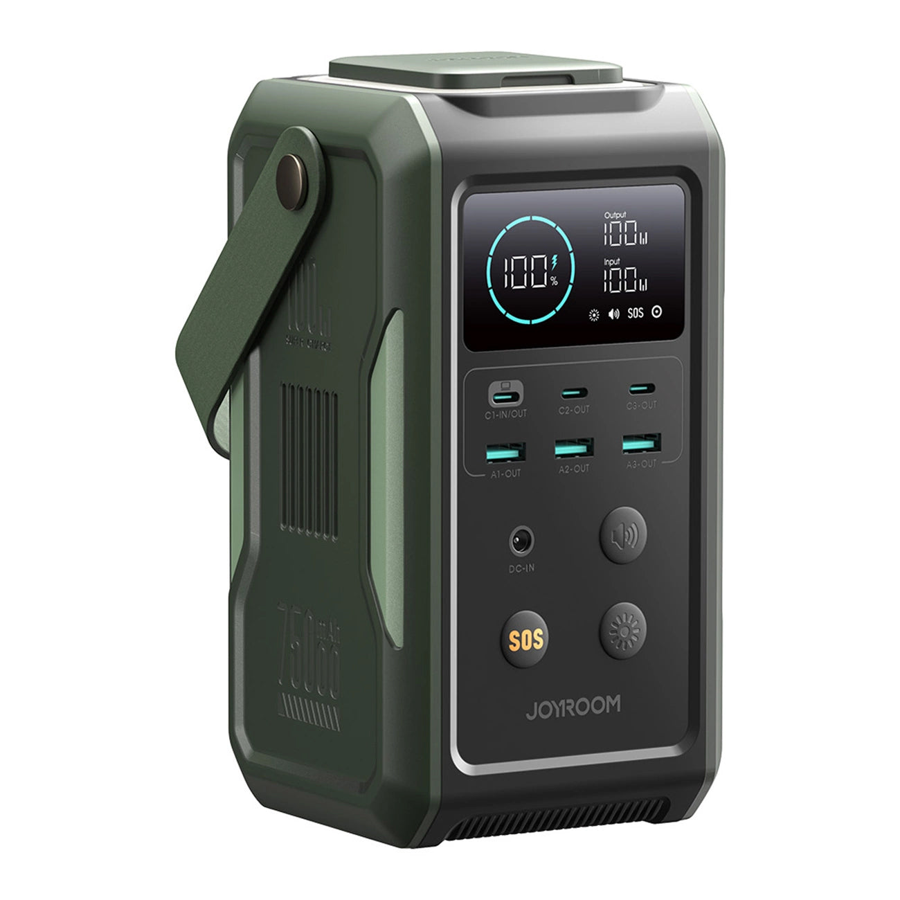 Eksterna baterija Joyroom JR-PBF10, 75000mAh, 100W, QC + PD, 3 x USB-A - 3 x USB-C, Zelena