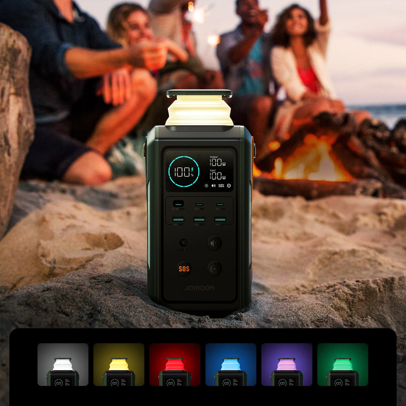 Eksterna baterija Joyroom JR-PBF10, 75000mAh, 100W, QC + PD, 3 x USB-A - 3 x USB-C, Zelena