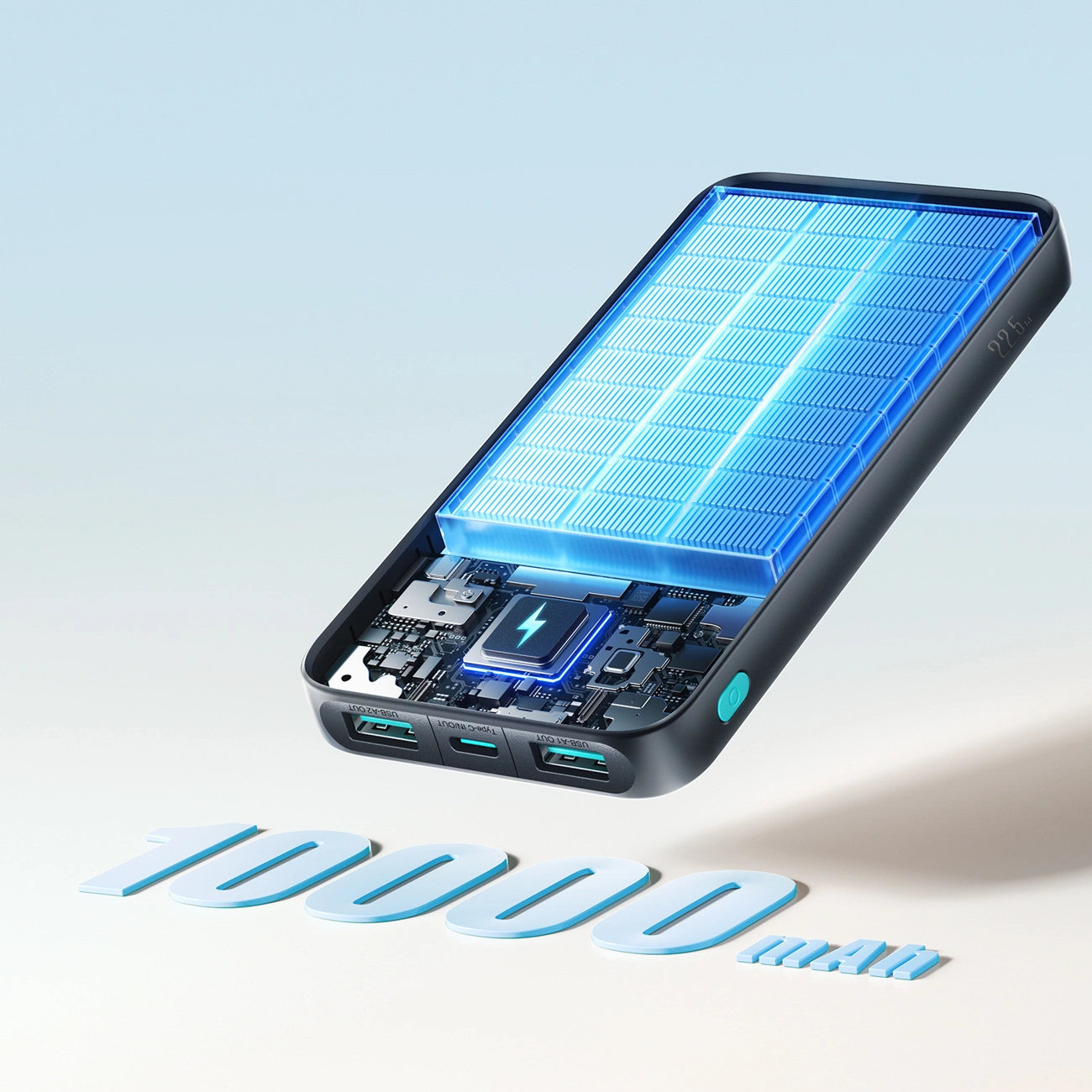 Eksterni punjač Joyroom JR-PBF12 Pro, 10000mAh, 22.5W, QC + PD, 1 x USB-C - 2 x USB-A, Crna
