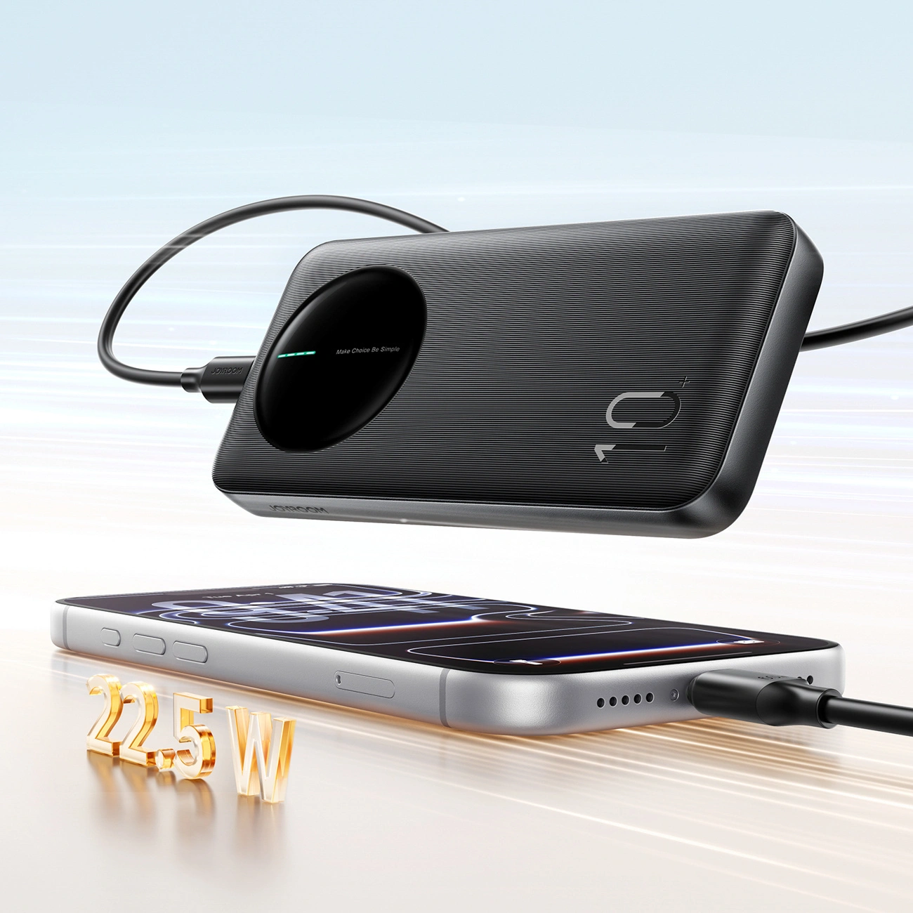 Eksterni punjač Joyroom JR-PBF12 Pro, 10000mAh, 22.5W, QC + PD, 1 x USB-C - 2 x USB-A, Crna