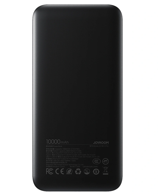Eksterni punjač Joyroom JR-PBF12 Pro, 10000mAh, 22.5W, QC + PD, 1 x USB-C - 2 x USB-A, Crna