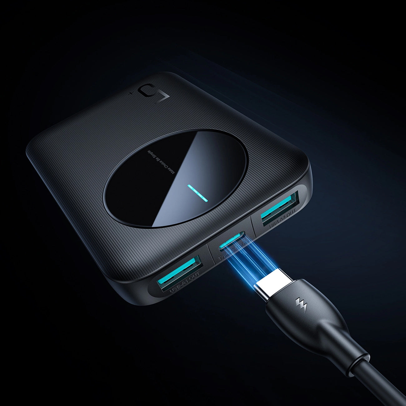Eksterna baterija Joyroom JR-PBF13, 5000mAh, 12W, 1 x USB-C - 2 x USB-A, Crna