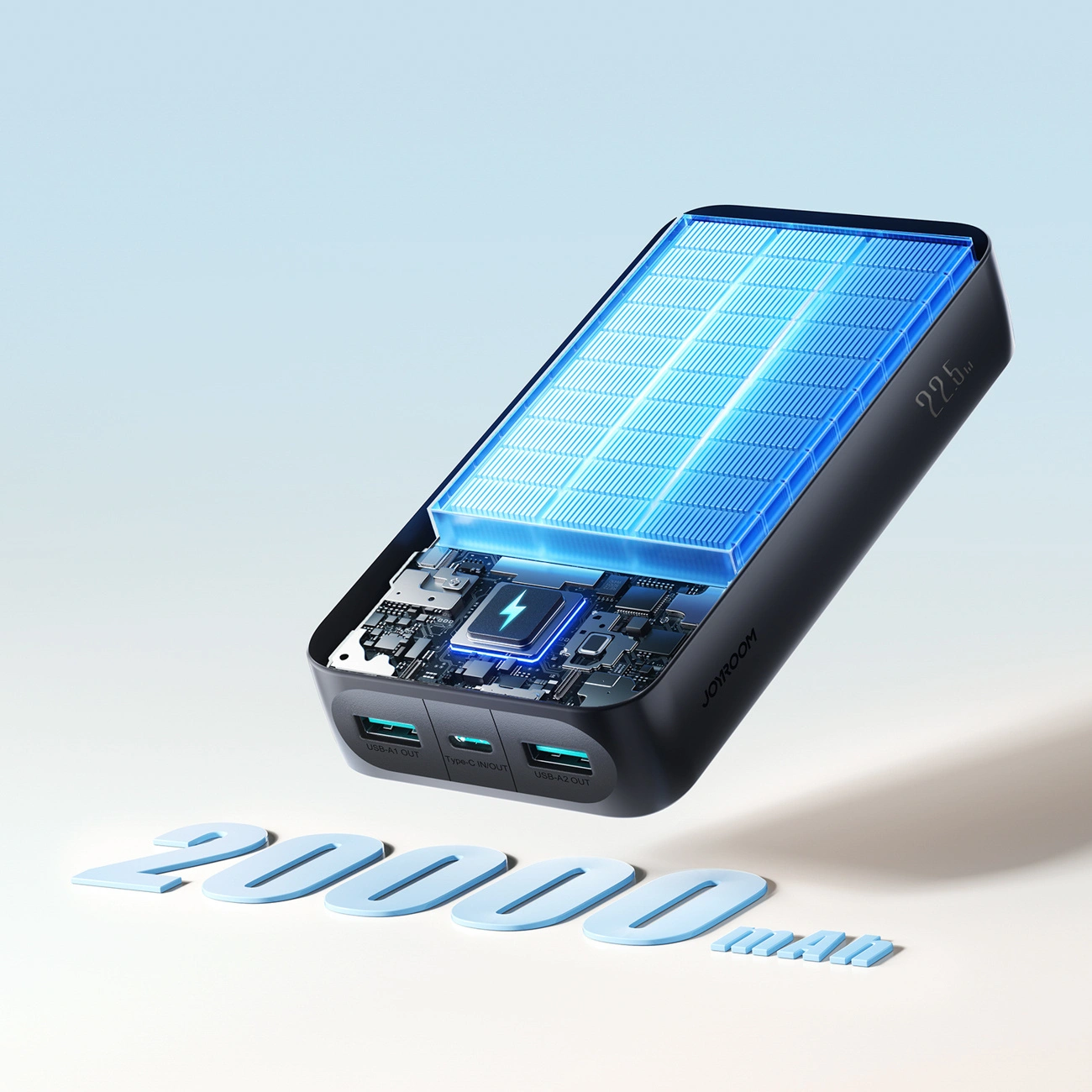 Spoljna baterija Joyroom JR-PBF14 Pro, 20000mAh, 22.5W, QC + PD, 1 x USB-C - 2 x USB-A, Crna
