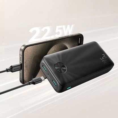 Eksterna baterija Joyroom JR-PBF16, 20000mAh, 22.5W, QC + PD, 1 x USB-C - 2 x USB-A, Crna