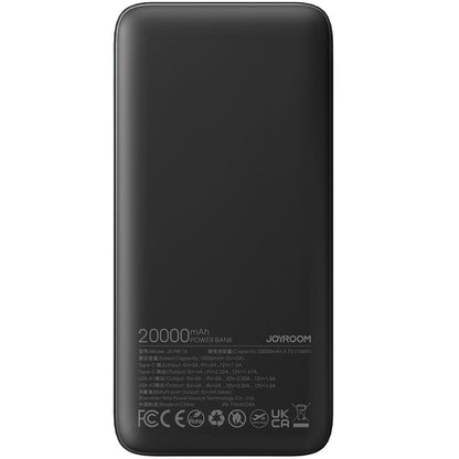 Eksterna baterija Joyroom JR-PBF16, 20000mAh, 22.5W, QC + PD, 1 x USB-C - 2 x USB-A, Crna
