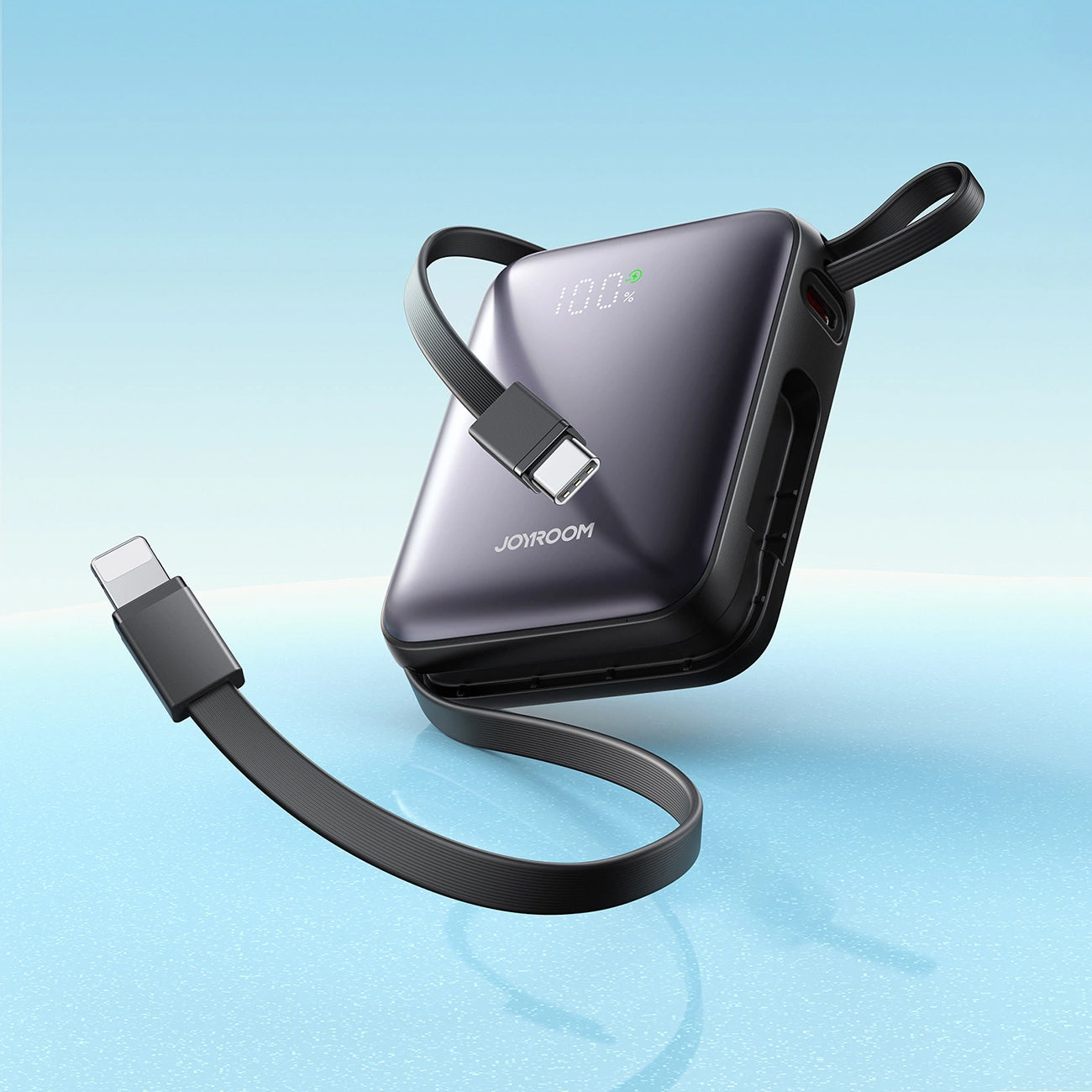 Spoljna baterija Joyroom JR-PBF27, 10000mAh, 22.5W, QC + PD, 1 x Lightning - 2 x USB-C, Crna