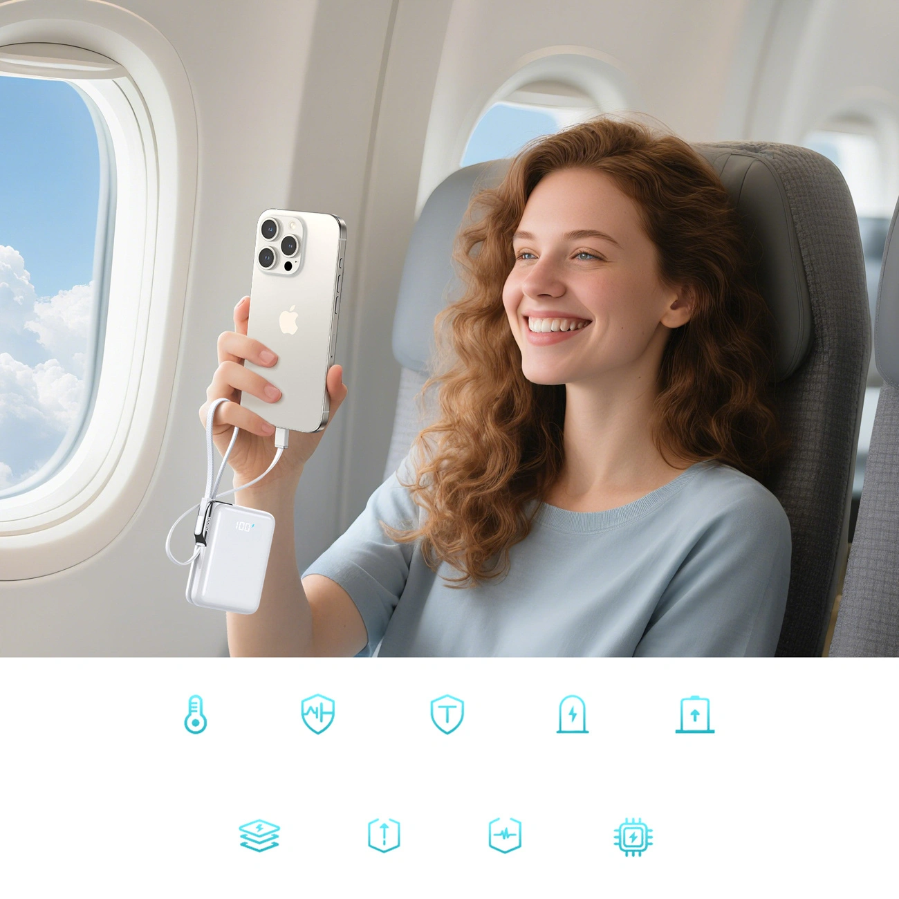 Spoljna baterija Joyroom JR-PBF27 Pro, 10000mAh, 30W, QC + PD, 1 x Lightning - 2 x USB-C, Bela