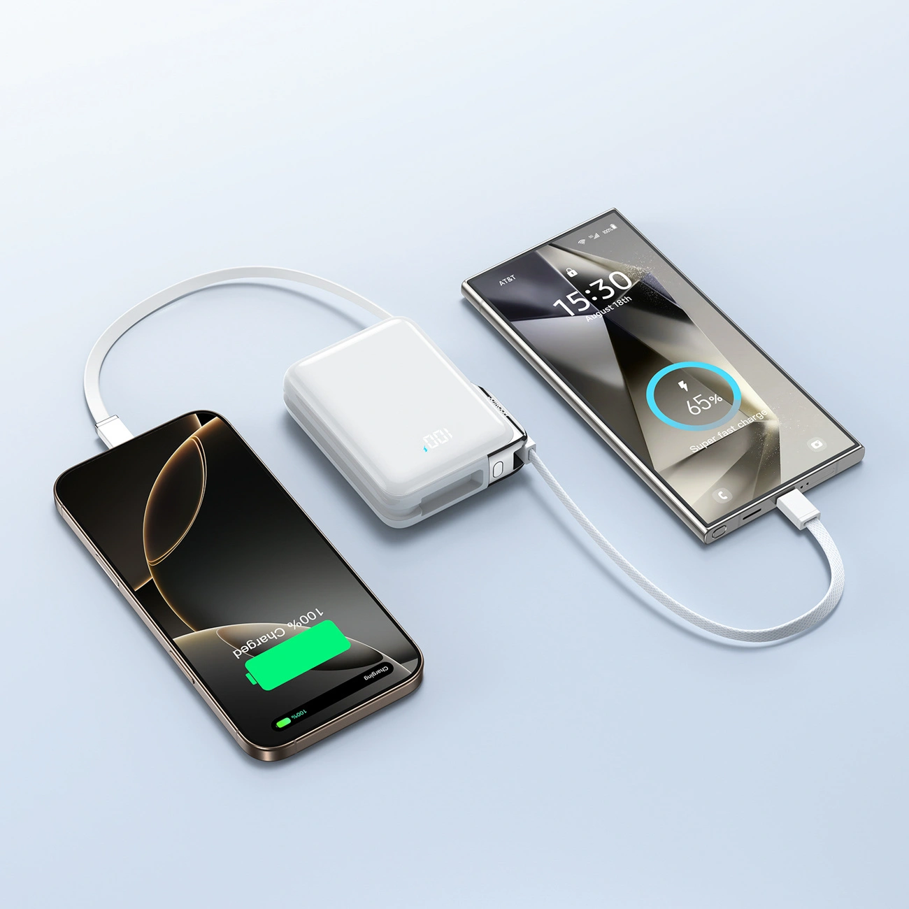 Spoljna baterija Joyroom JR-PBF27 Pro, 10000mAh, 30W, QC + PD, 1 x Lightning - 2 x USB-C, Bela