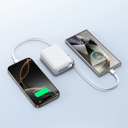 Spoljna baterija Joyroom JR-PBF27 Pro, 10000mAh, 30W, QC + PD, 1 x Lightning - 2 x USB-C, Bela