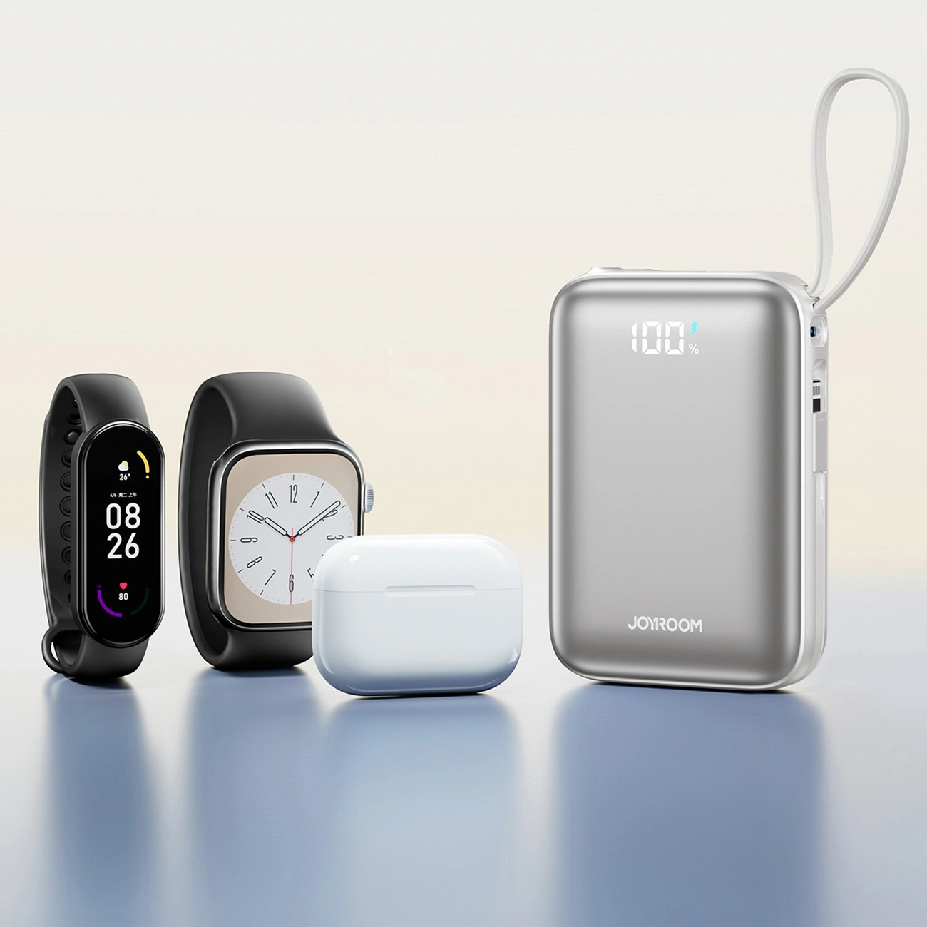 Spoljna baterija Joyroom JR-PBF29, 20000mAh, 22.5W, QC + PD, 1 x Lightning - 2 x USB-C, Bela