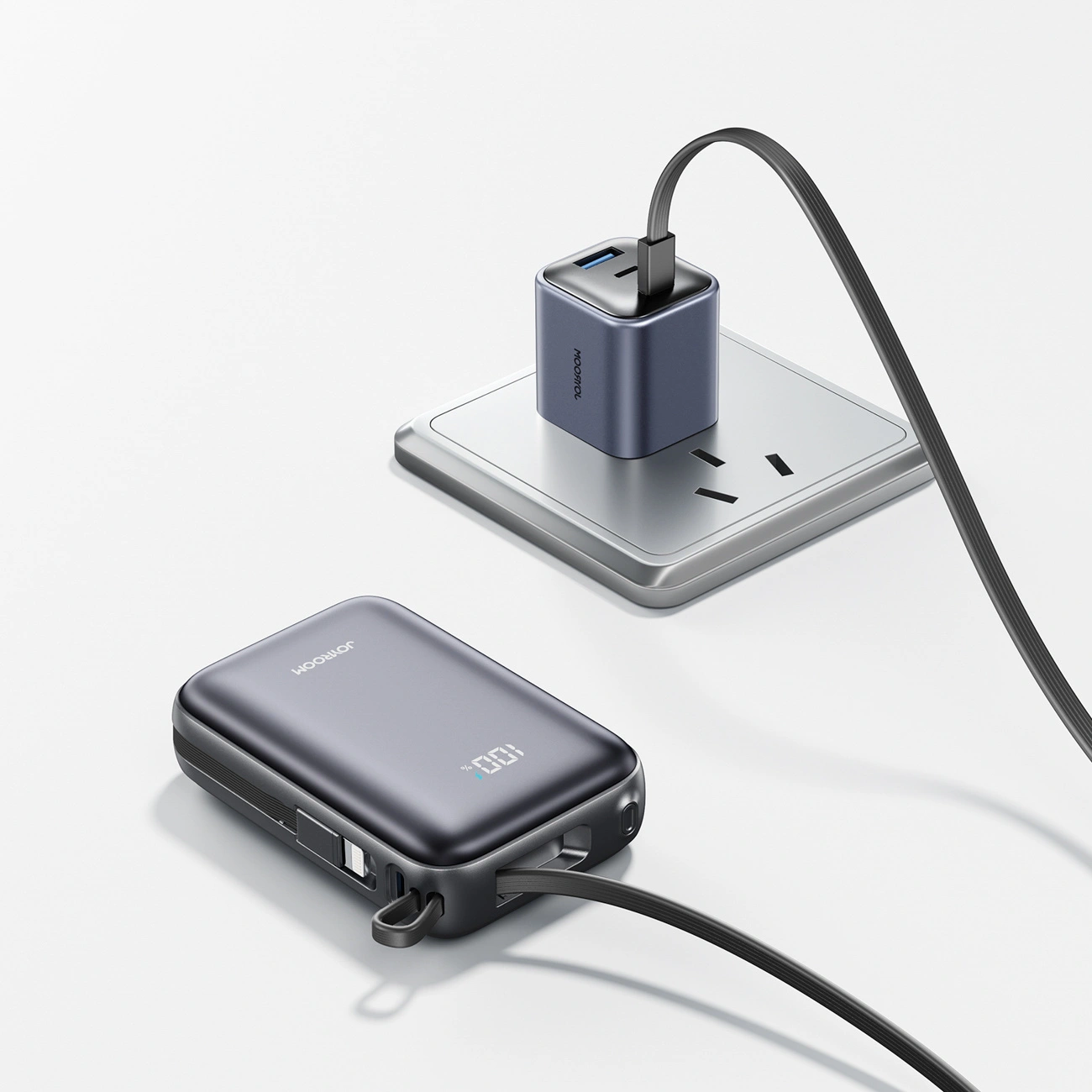 Spoljna baterija Joyroom JR-PBF29, 20000mAh, 22.5W, QC + PD, 1 x Lightning - 2 x USB-C, Crna