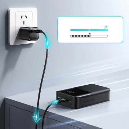 Spoljna baterija Joyroom JR-QP192, 20000mAh, 22.5W, QC + PD, 1 x USB-A - 2 x USB-C, Crna