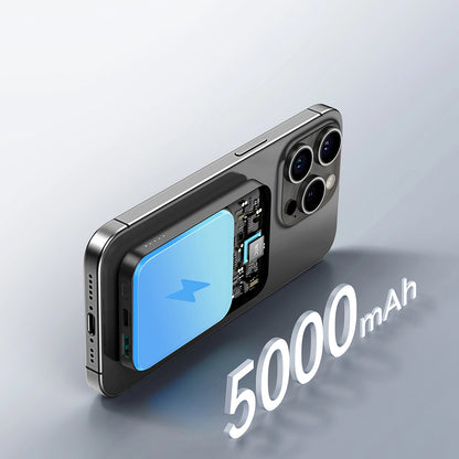 Spoljna Baterija Wireless Joyroom JR-W020 Mini, 5000mAh, 20W, QC + PD + FQI, 1 x QI - 1 x USB-A - 1 x USB-C, Crna