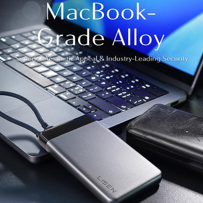 Eksterni punjač Lisen, 10000mAh, 22.5W, PD, 2 x USB-C, Siva