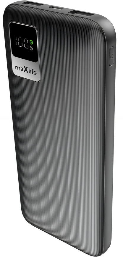 Eksterna baterija MaXlife MXPB-07, 10000mAh, 10W, 2 x USB-A, Crna