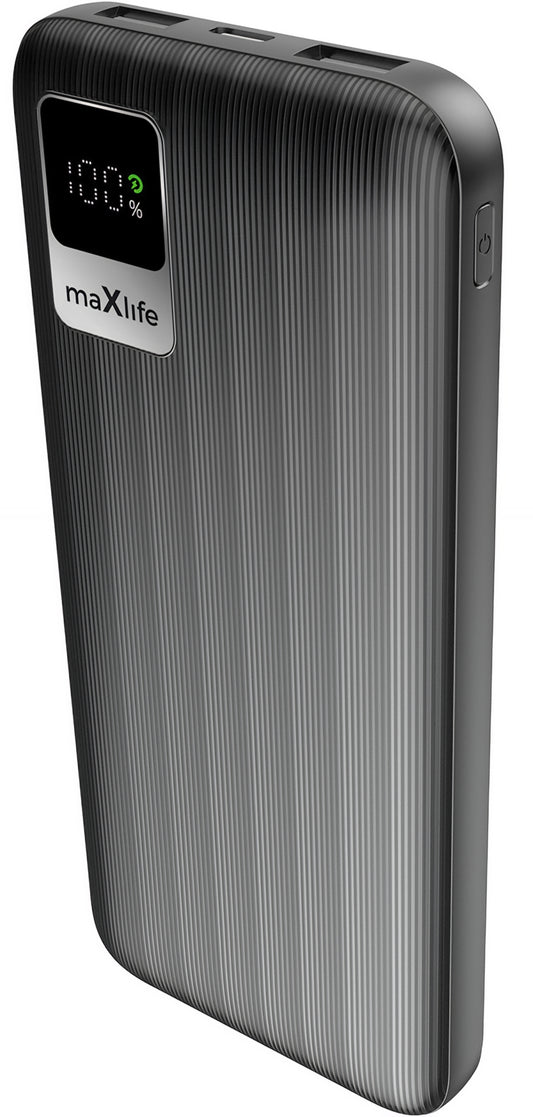Eksterna baterija MaXlife MXPB-07, 10000mAh, 10W, 2 x USB-A, Crna