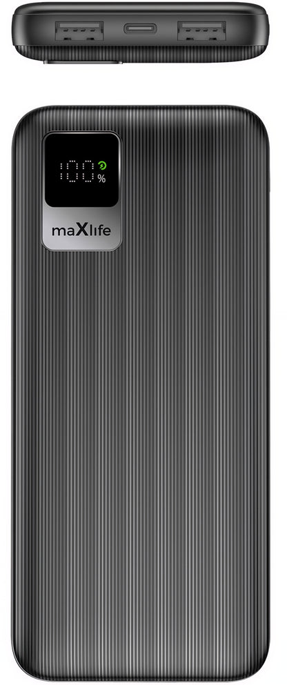Eksterna baterija MaXlife MXPB-07, 10000mAh, 10W, 2 x USB-A, Crna