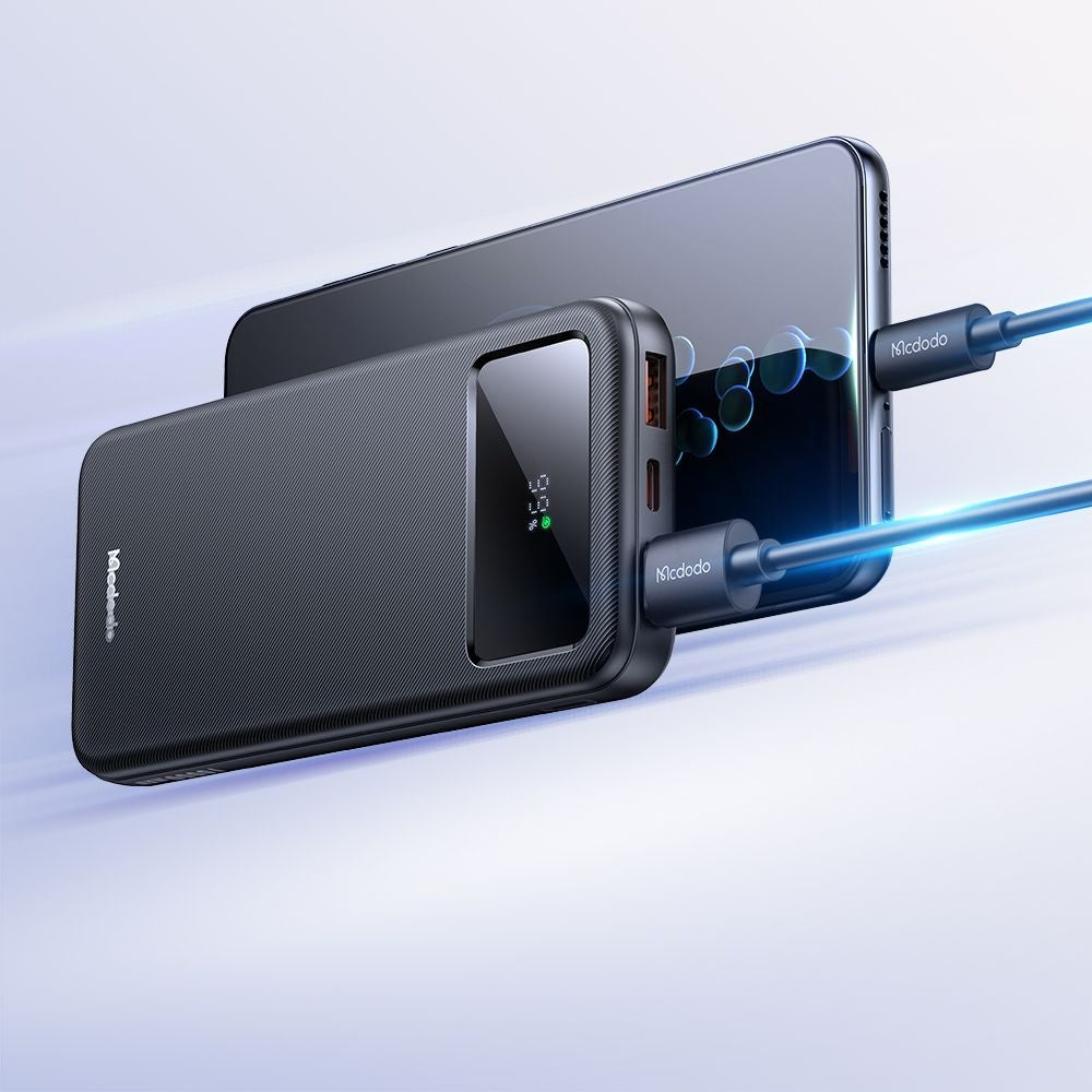 Eksterna baterija McDodo MC-4220, 10000mAh, 22.5W, QC + PD, 2 x USB-A - 1 x USB-C, Crna