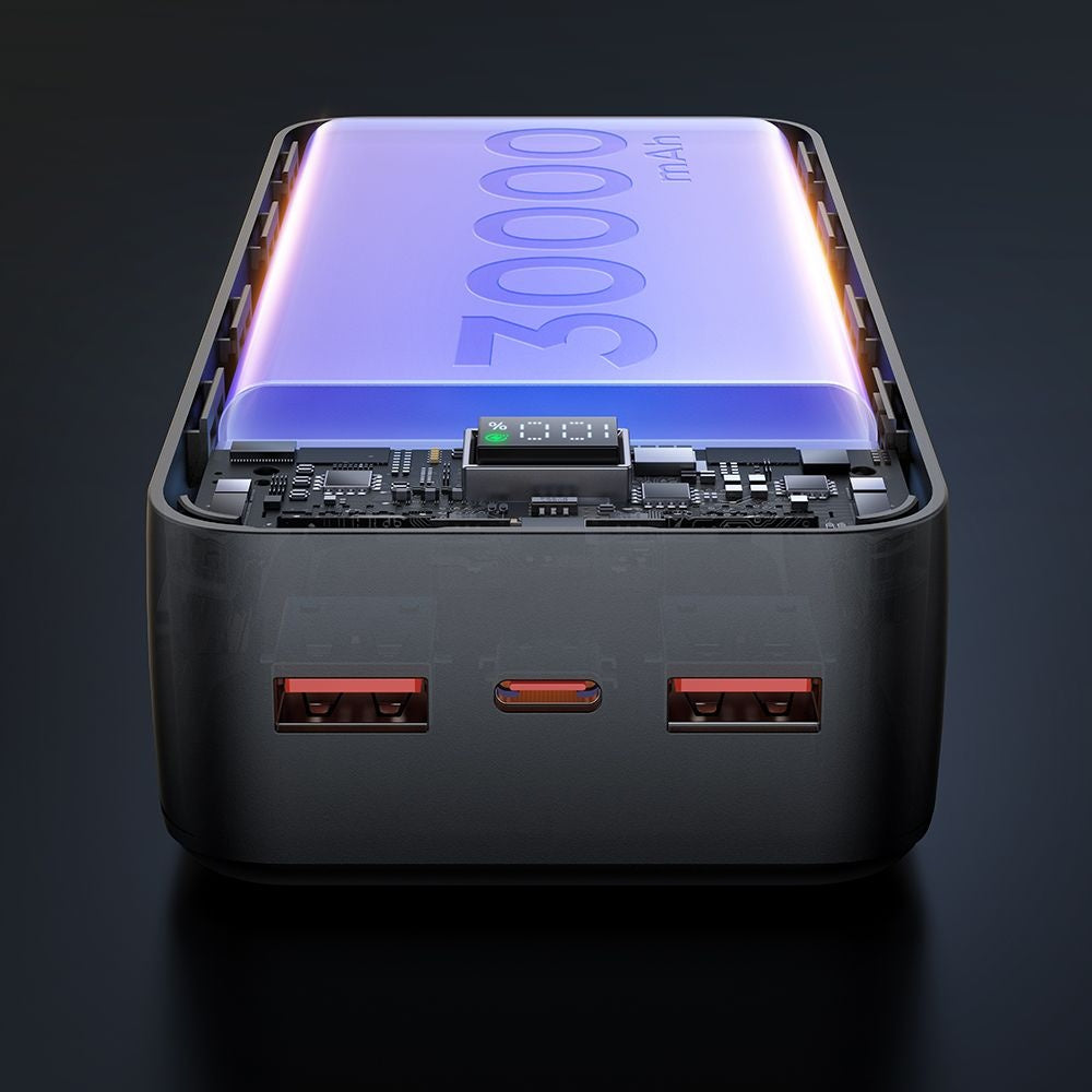 Eksterna baterija McDodo MC-4240, 30000mAh, 22.5W, QC + PD, 2 x USB-A - 1 x USB-C, Crna