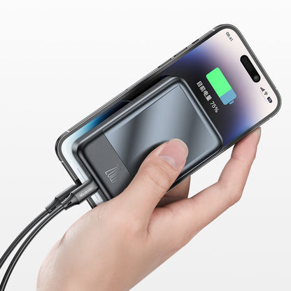 Spoljna bežična baterija McDodo MC-4261 Ambilight, 10000mAh, 20W, PD + FQI, 1 x QI - 1 x USB-C, Crna