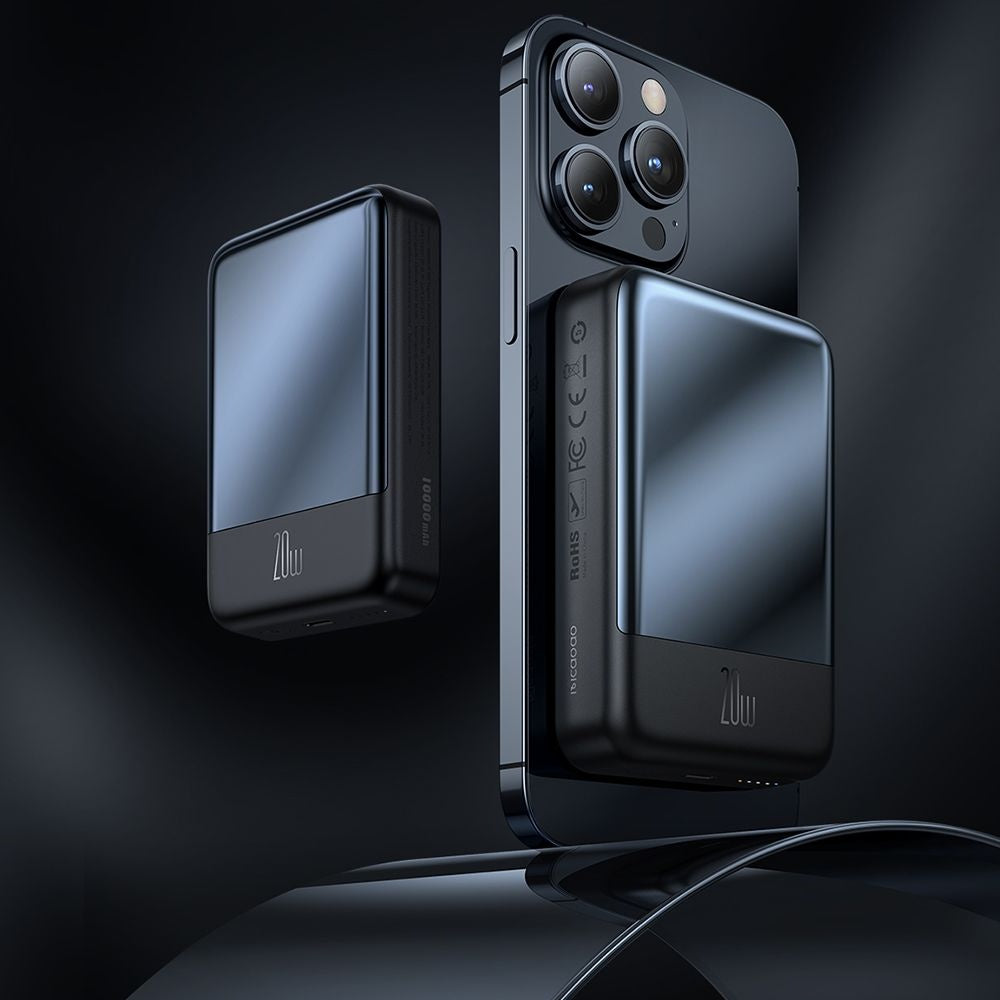 Spoljna bežična baterija McDodo MC-4261 Ambilight, 10000mAh, 20W, PD + FQI, 1 x QI - 1 x USB-C, Crna