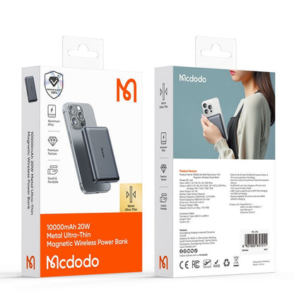 Eksterna baterija Wireless McDodo MC-4651 Meta, 10000mAh, 20W, PD + FQI, 1 x QI - 1 x USB-C, Crna