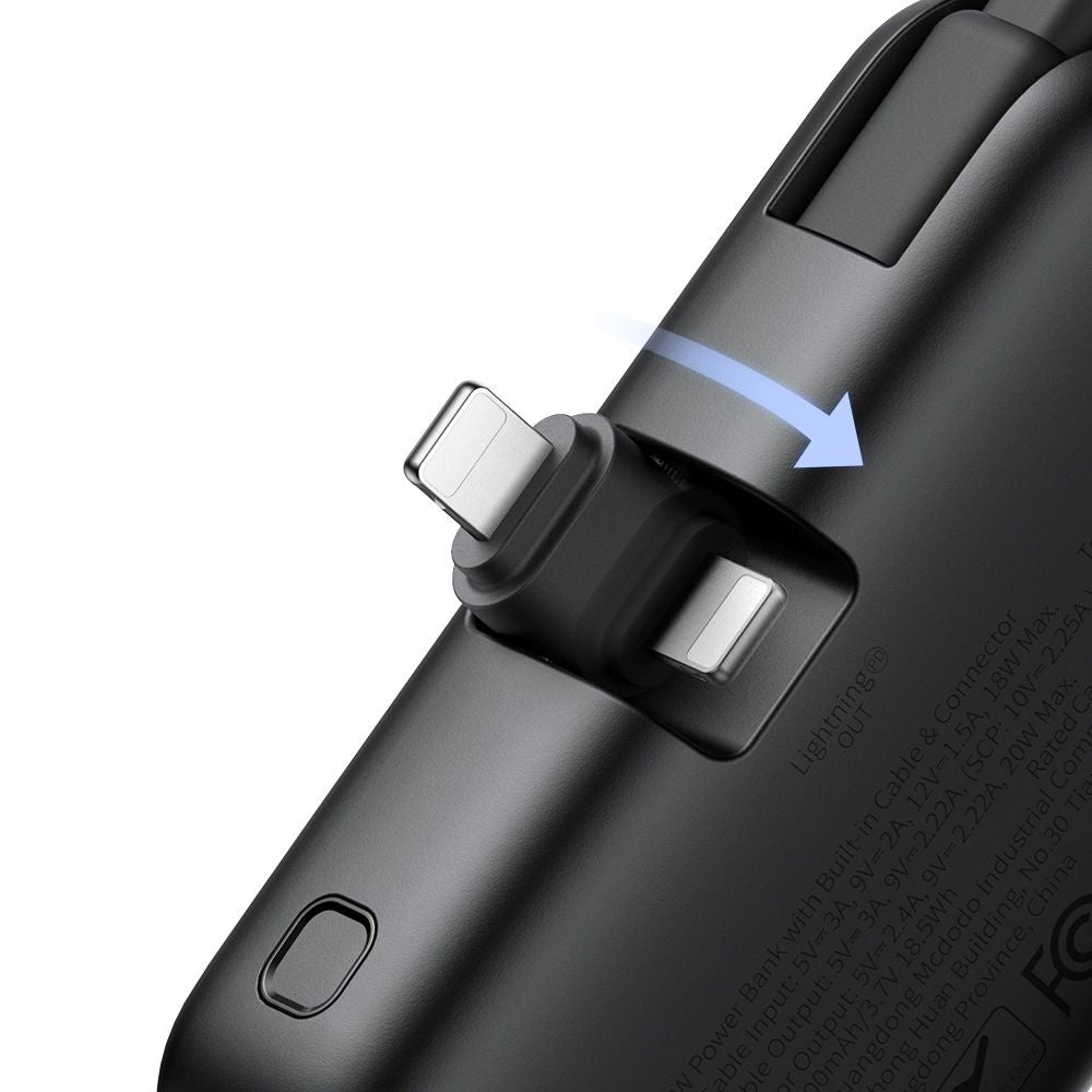 Eksterna baterija McDodo MC-7800 Freekit, 5000mAh, 22.5W, PD, 1 x Lightning - 2 x USB-C, Crna