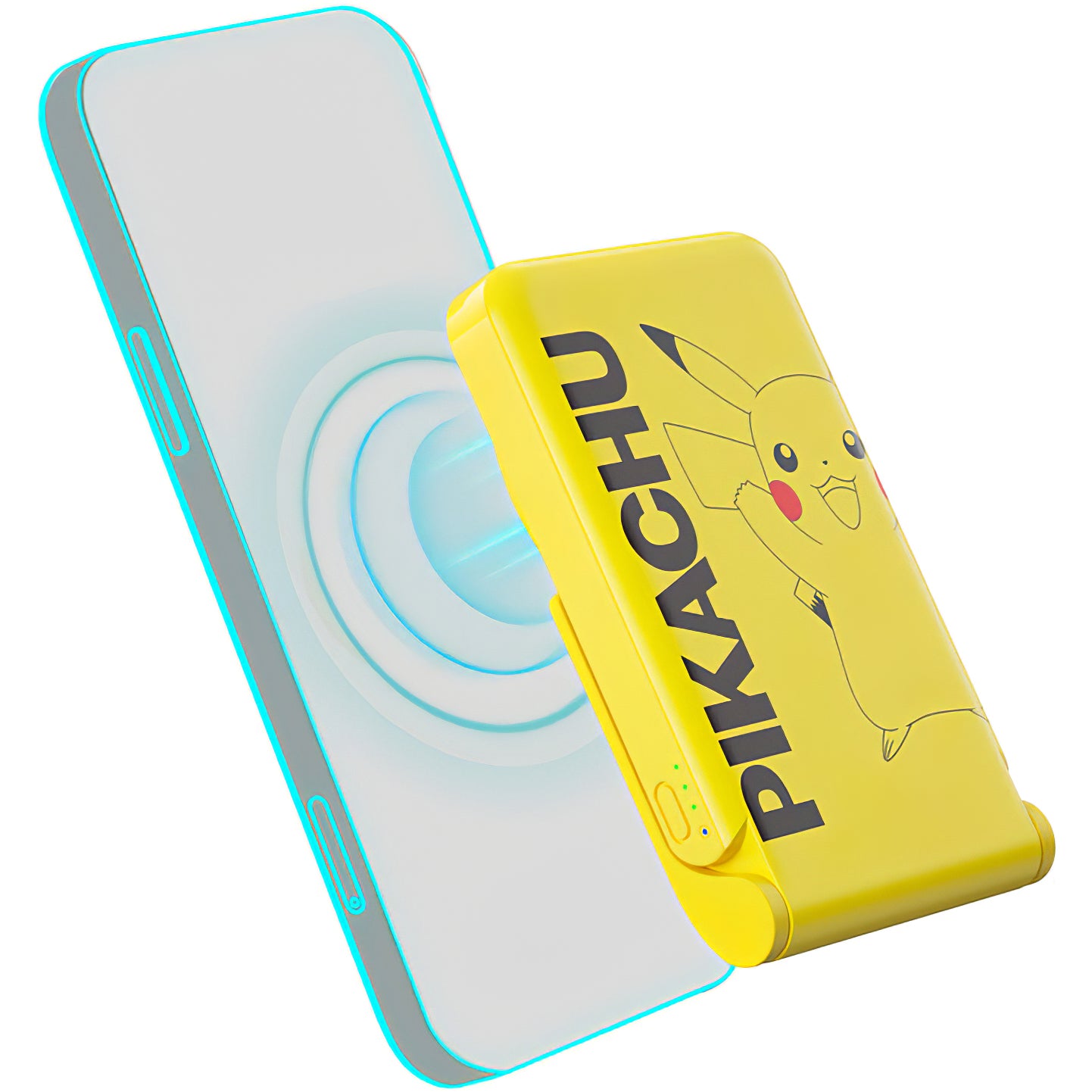 Bežična Eksterna Baterija OTL Pokemon Pikatchu, 5000mAh, 20W, PD + FQI, 1 x QI - 1 x USB-C, Žuta PK1191