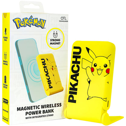 Bežična Eksterna Baterija OTL Pokemon Pikatchu, 5000mAh, 20W, PD + FQI, 1 x QI - 1 x USB-C, Žuta PK1191