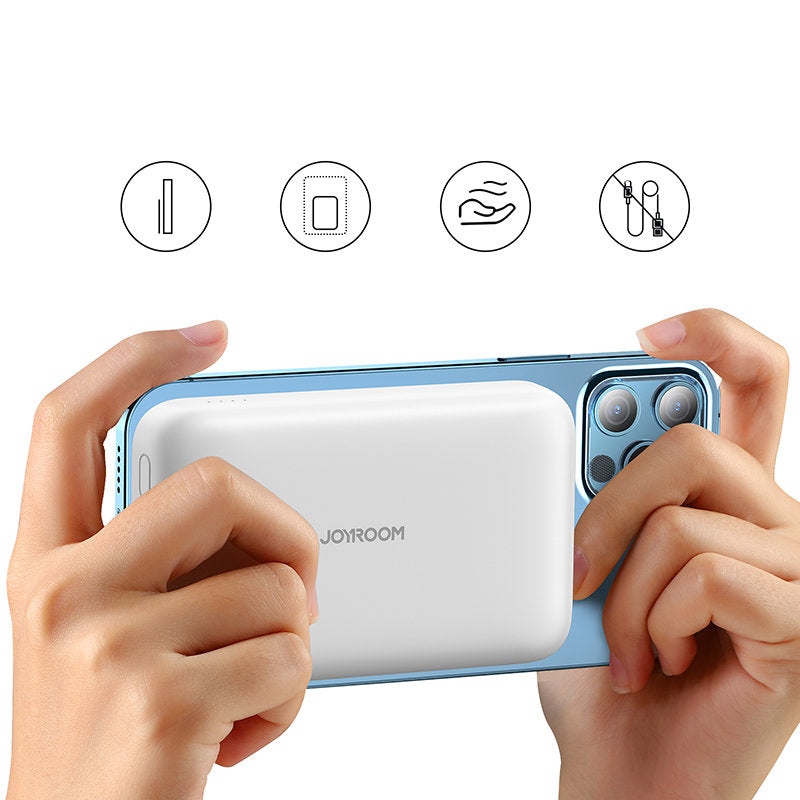 Spoljna bežična baterija Joyroom JR-W020, 10000mAh, 20W, QC + PD + FQI, 1 x QI - 1 x USB-A - 1 x USB-C, Bela